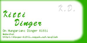 kitti dinger business card